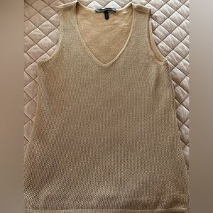 White House Black Market Gold Sleeveless Tunic